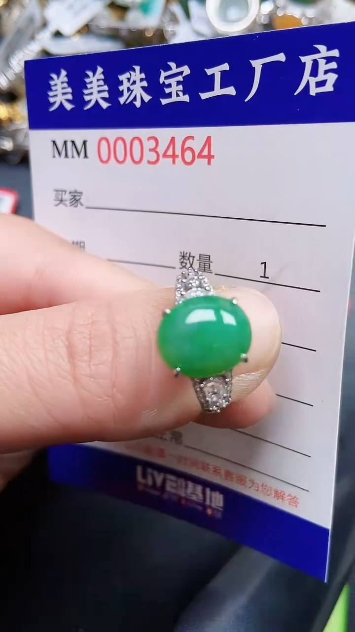 颈饰银S925镶嵌翡翠3464
