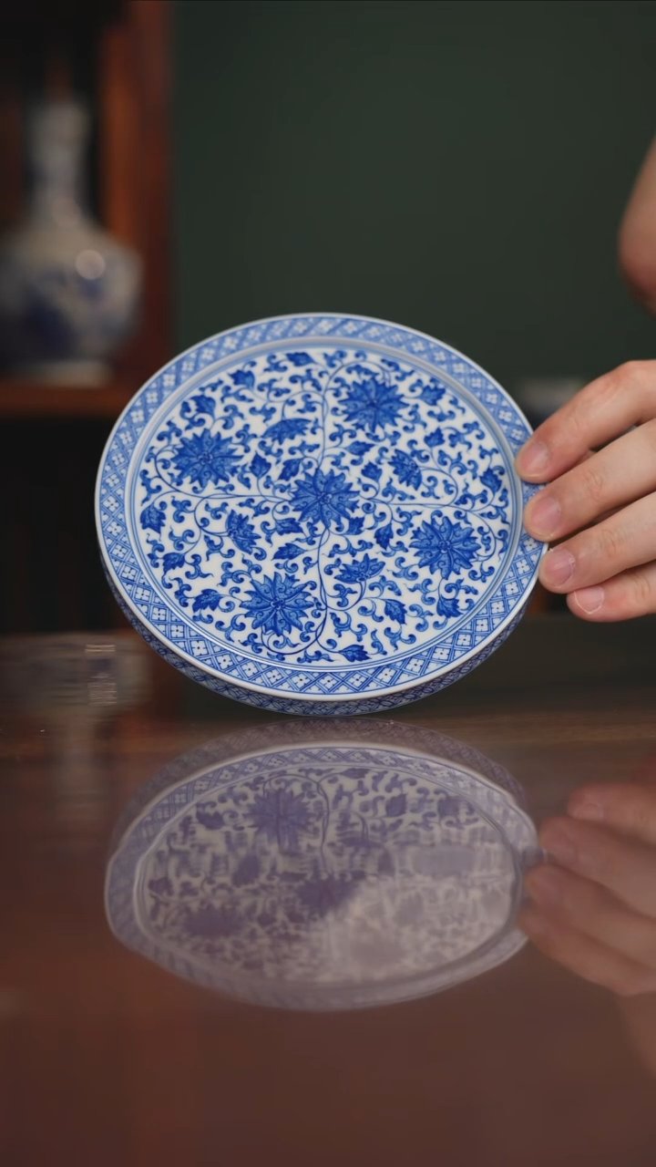 晓月柴窑 缠枝壶承