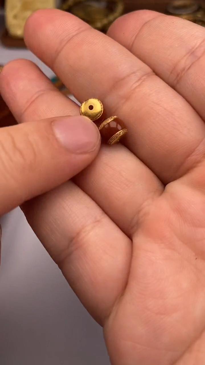 【闪购商品】南红玛瑙筒珠合金南红筒珠