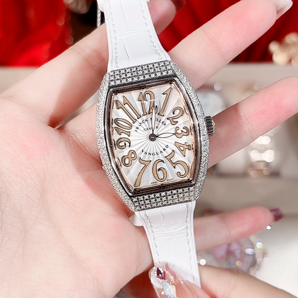 99新 Franck Muller/法兰克穆勒  V32石英间玫瑰金后钻/WHP032401