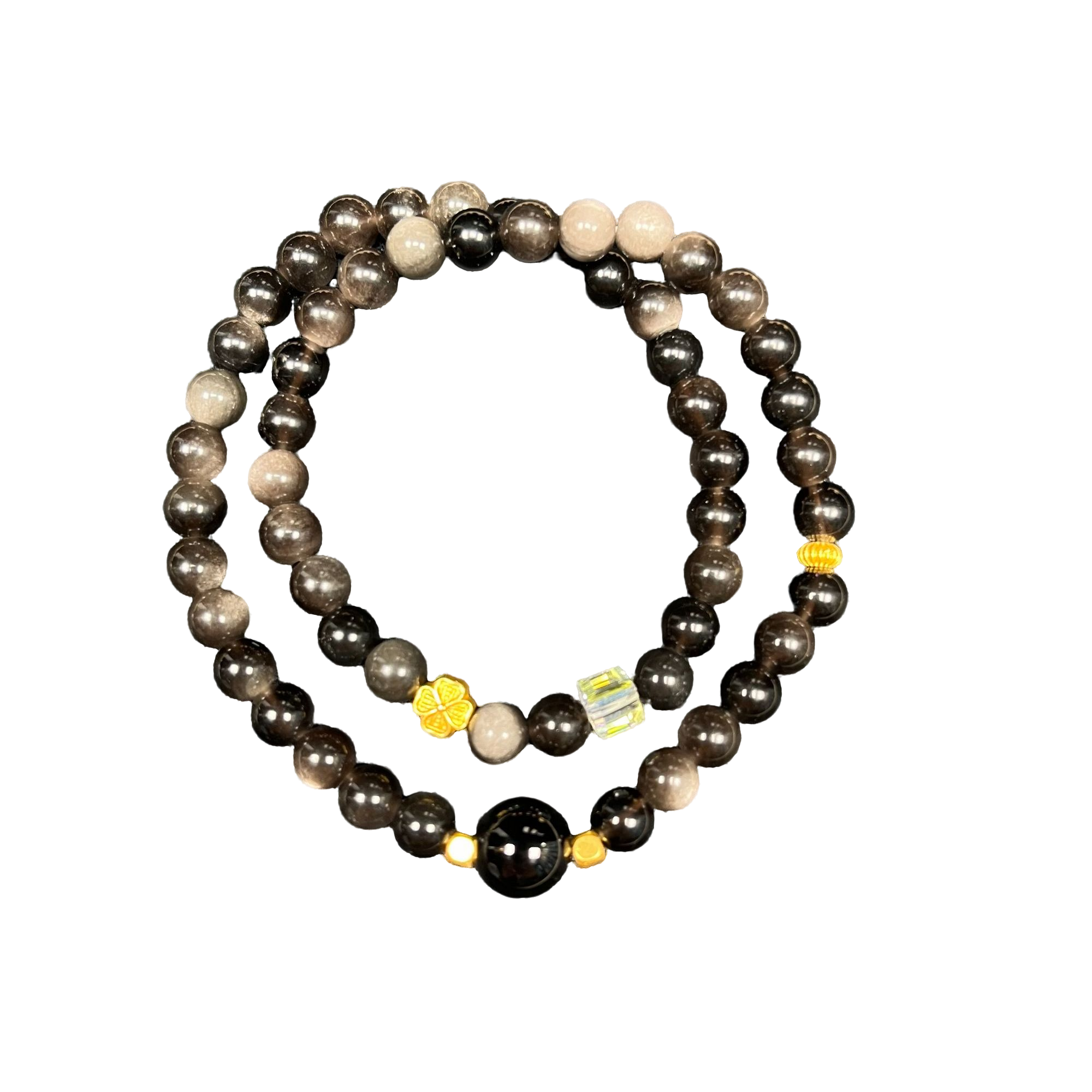 银曜石双圈设计款手串--无盒--263