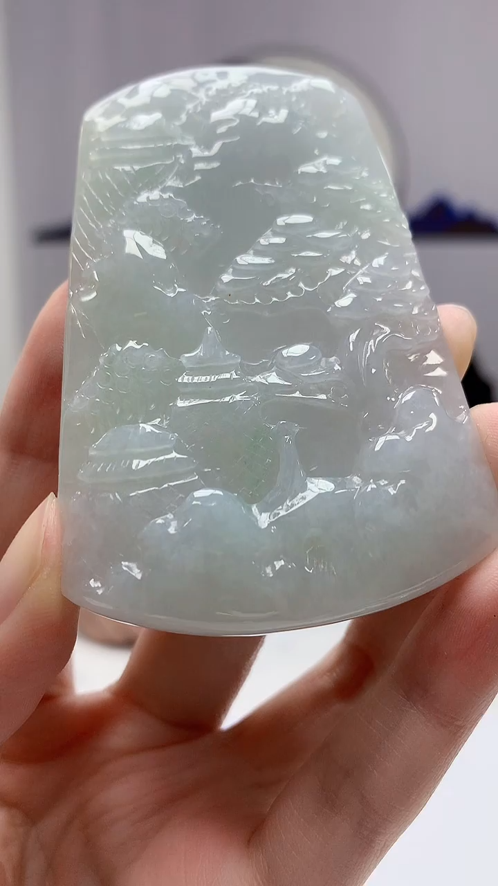 【闪购商品】定制翡翠未镶嵌4917zm-毛货挂件山水158