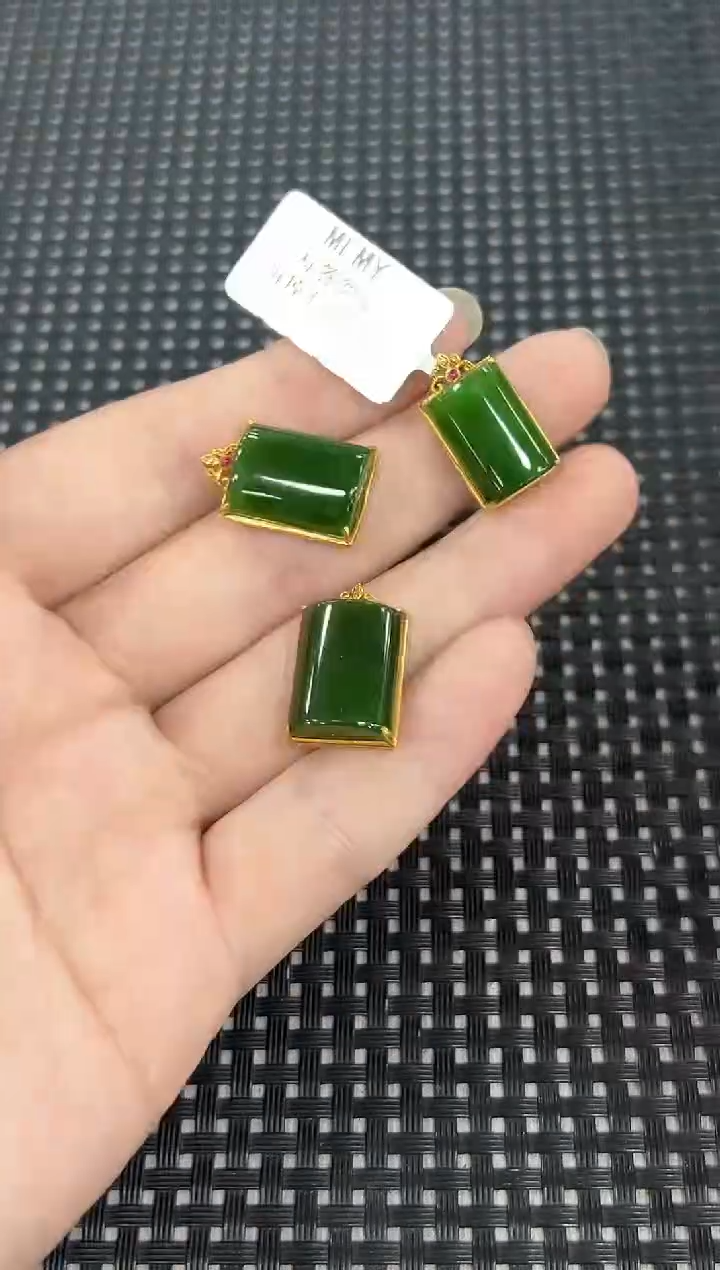 和田玉18K金镶嵌颈饰（多样性发一件）0531