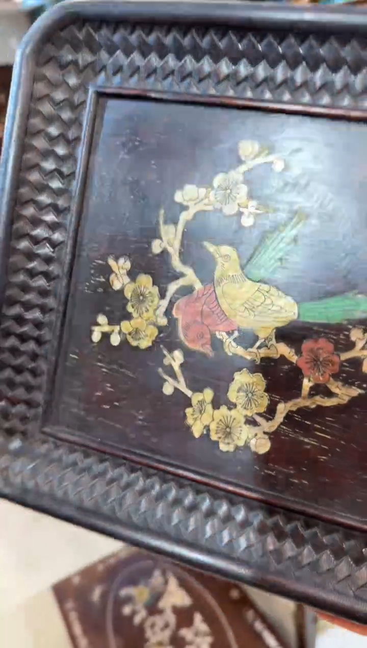 木紫檀喜鹊登梅方盘98.8888