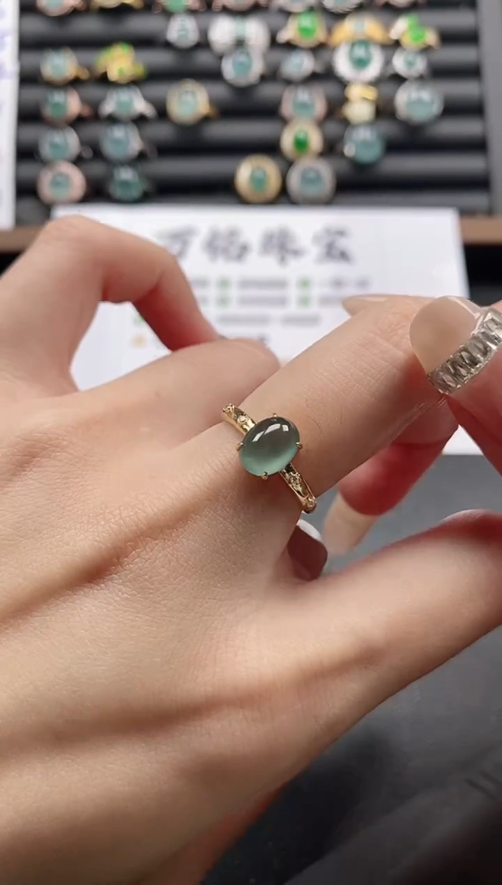 银S925镶嵌戒指翡翠51511