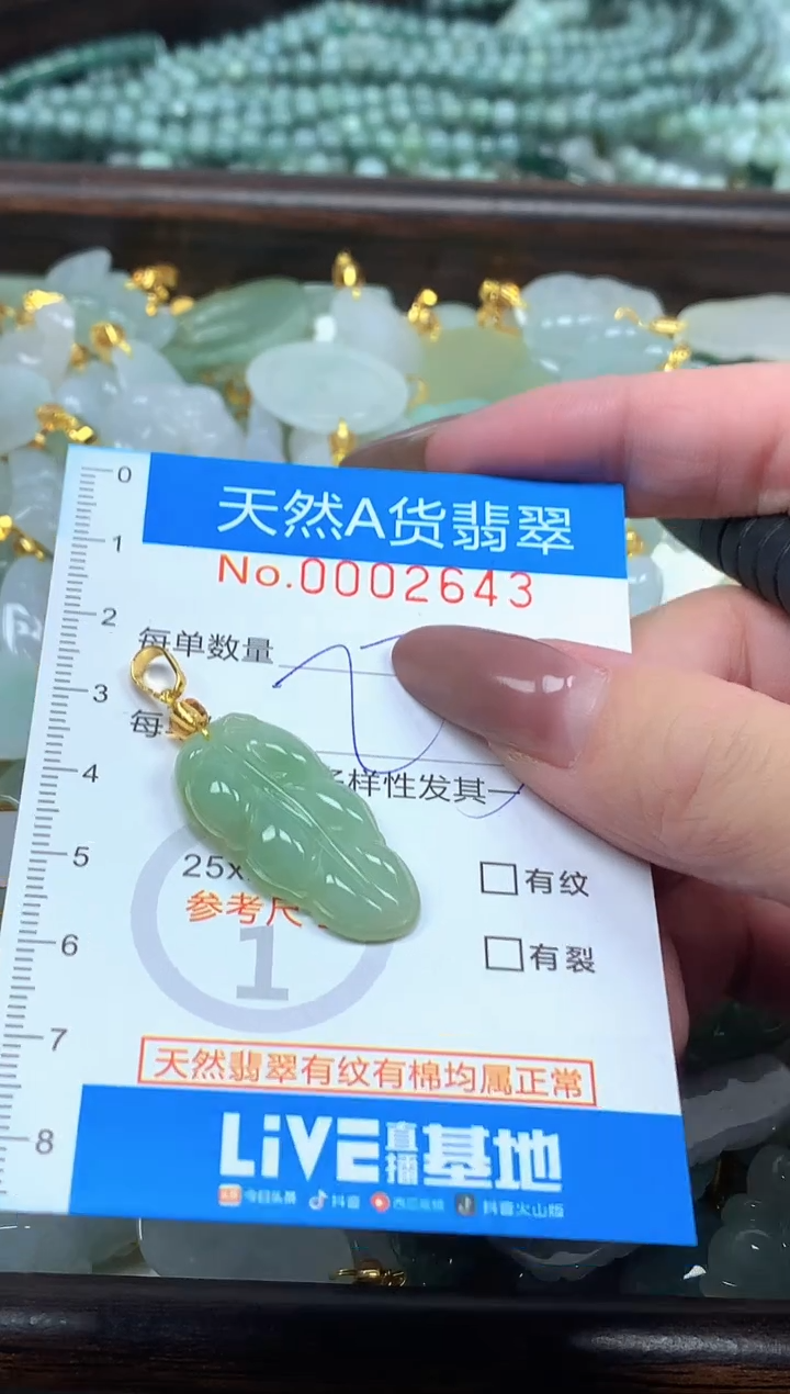 颈饰未镶嵌翡翠净货挂件-2643