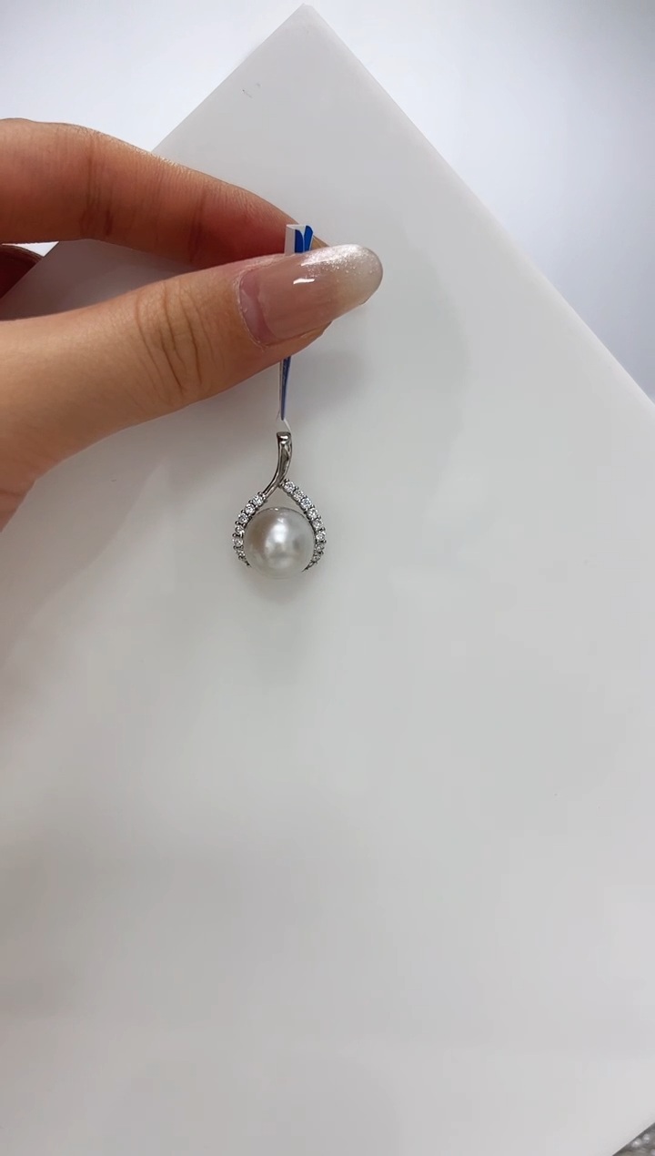 【闪购商品】海水珍珠DA银S925镶嵌v2614 澳白吊坠 12
