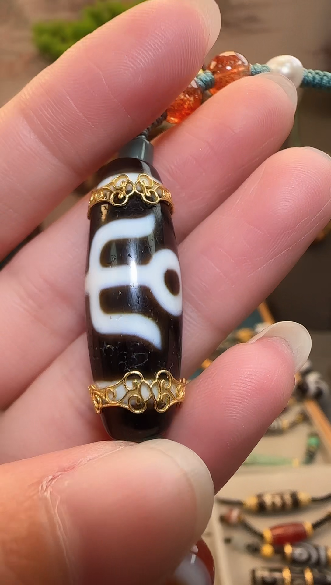 【闪购商品】玛瑙吊坠18K金镶嵌吊坠