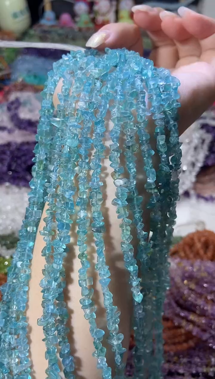 水晶珠宝半成品未镶嵌小蓝磷灰