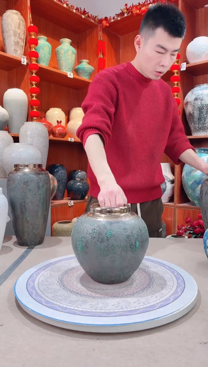 【闪购商品】瓶陶瓷花瓶 无花 青铜小号