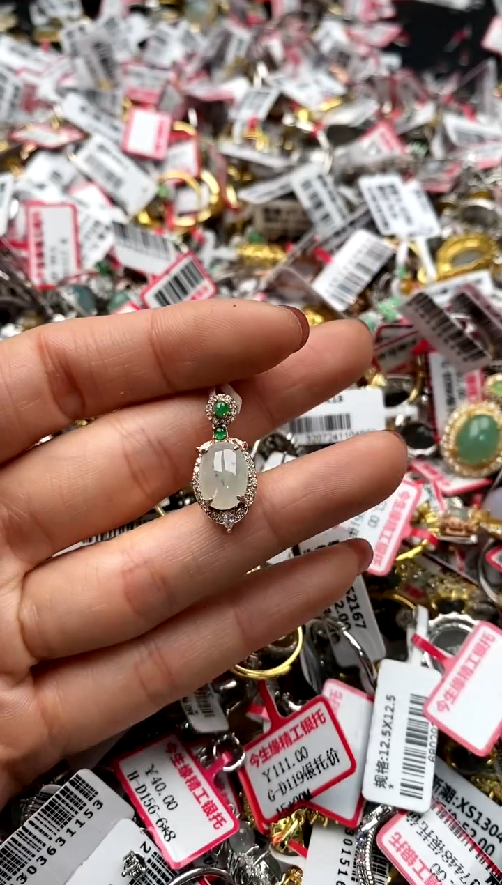 【闪购商品】翡翠戒指银S925镶嵌44444444    2