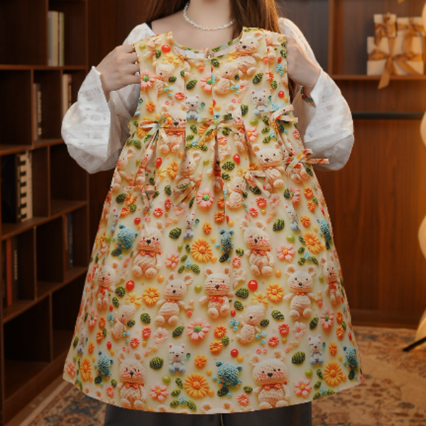 HAL.DUCK/哈罗小黄鸭2025可爱风女童卡通时尚春季女童连衣裙