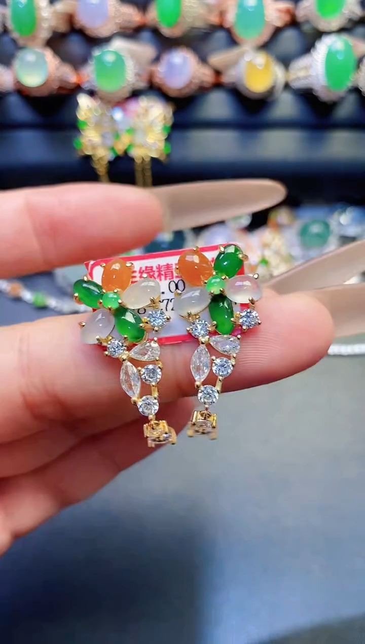 银S925镶嵌戒指翡翠天然