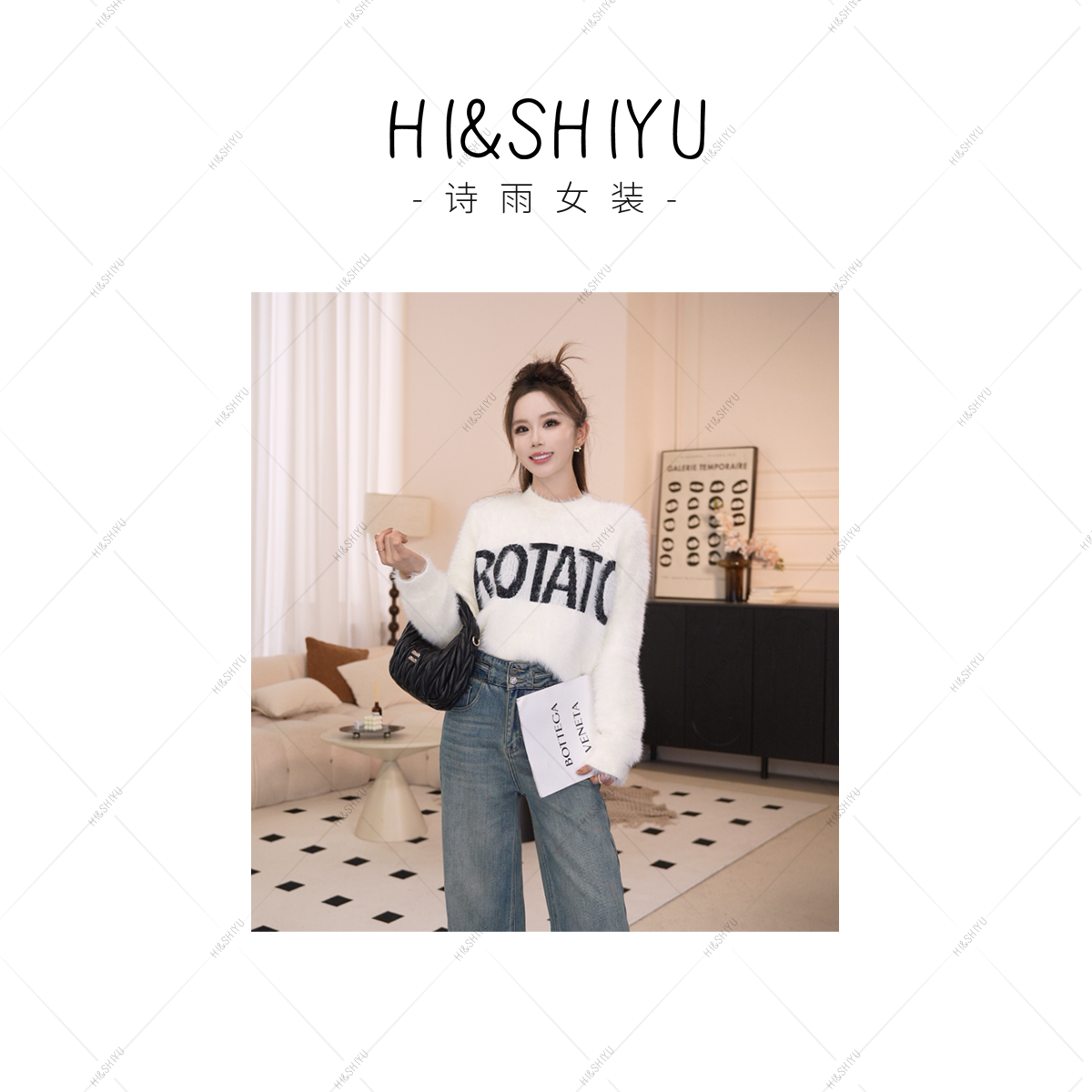 HISHIYU【云感呼吸】软糯风水貂套头毛衣