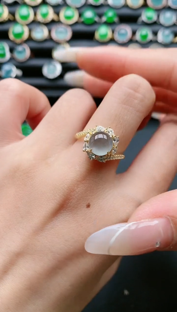 【闪购商品】翡翠戒指银S925镶嵌11111