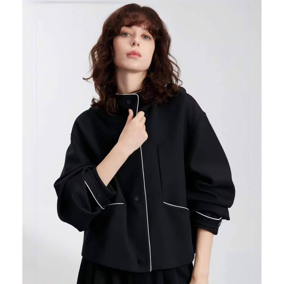 高弗/GAOFU 【正品保障】宽松版大连帽冲锋加厚棉服女A8585