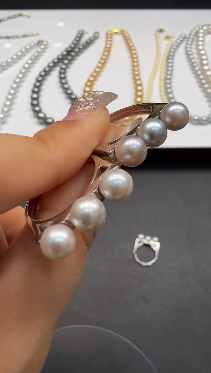 银S925镶嵌戒指海水珍珠H1223-1277-201多样性一件