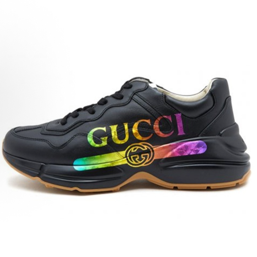 未使用 GUCCI/古驰 黑色经典时尚潮流百搭舒适复古厚底老爹鞋