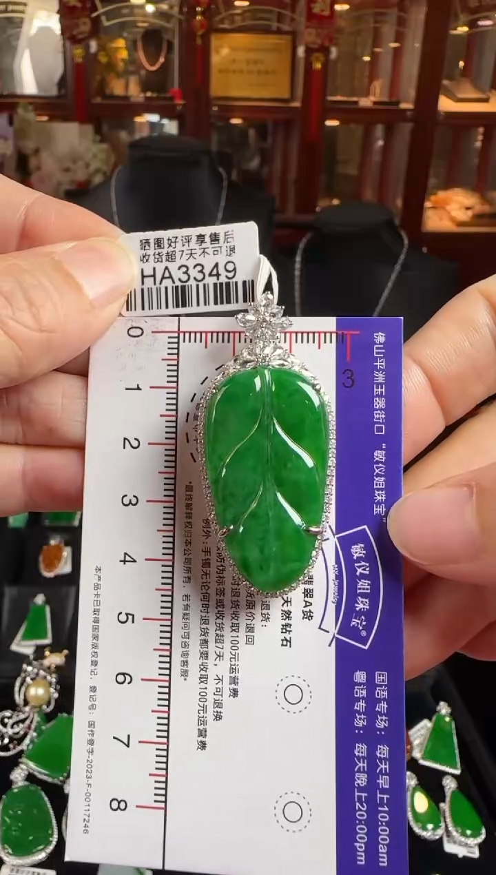 颈饰未镶嵌翡翠HA3349绿叶子
