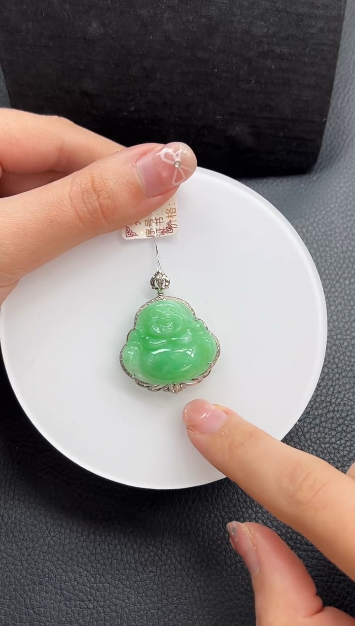 【闪购商品】翡翠颈饰18K金镶嵌佛公