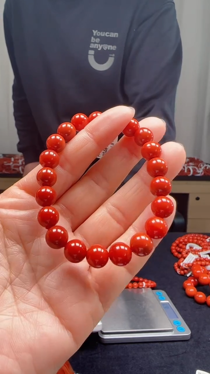 未镶嵌多样性发一件南红玛瑙【高货】锦红9mm保山圆珠单圈 