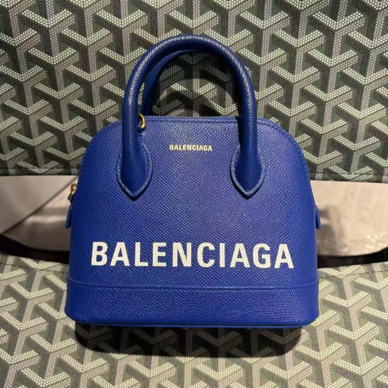 95新 Balenciaga/巴黎世家 安洁利 巴黎世家蓝色小号贝壳包