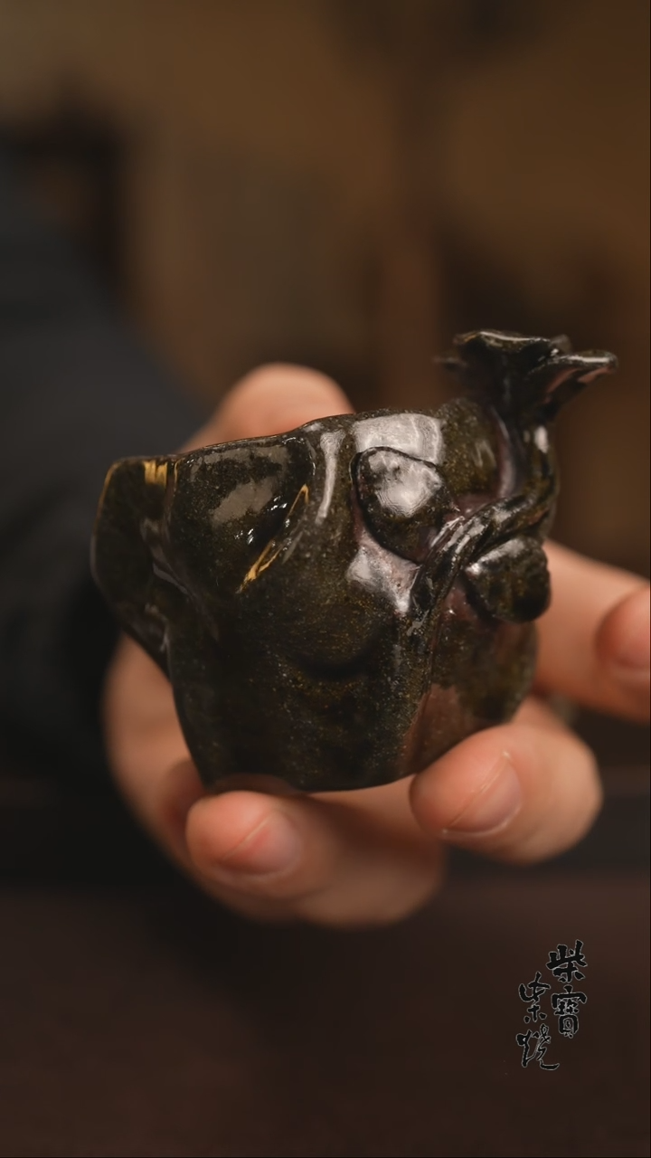 【闪购商品】杯589北山老师柴烧紫砂暗夜玫瑰