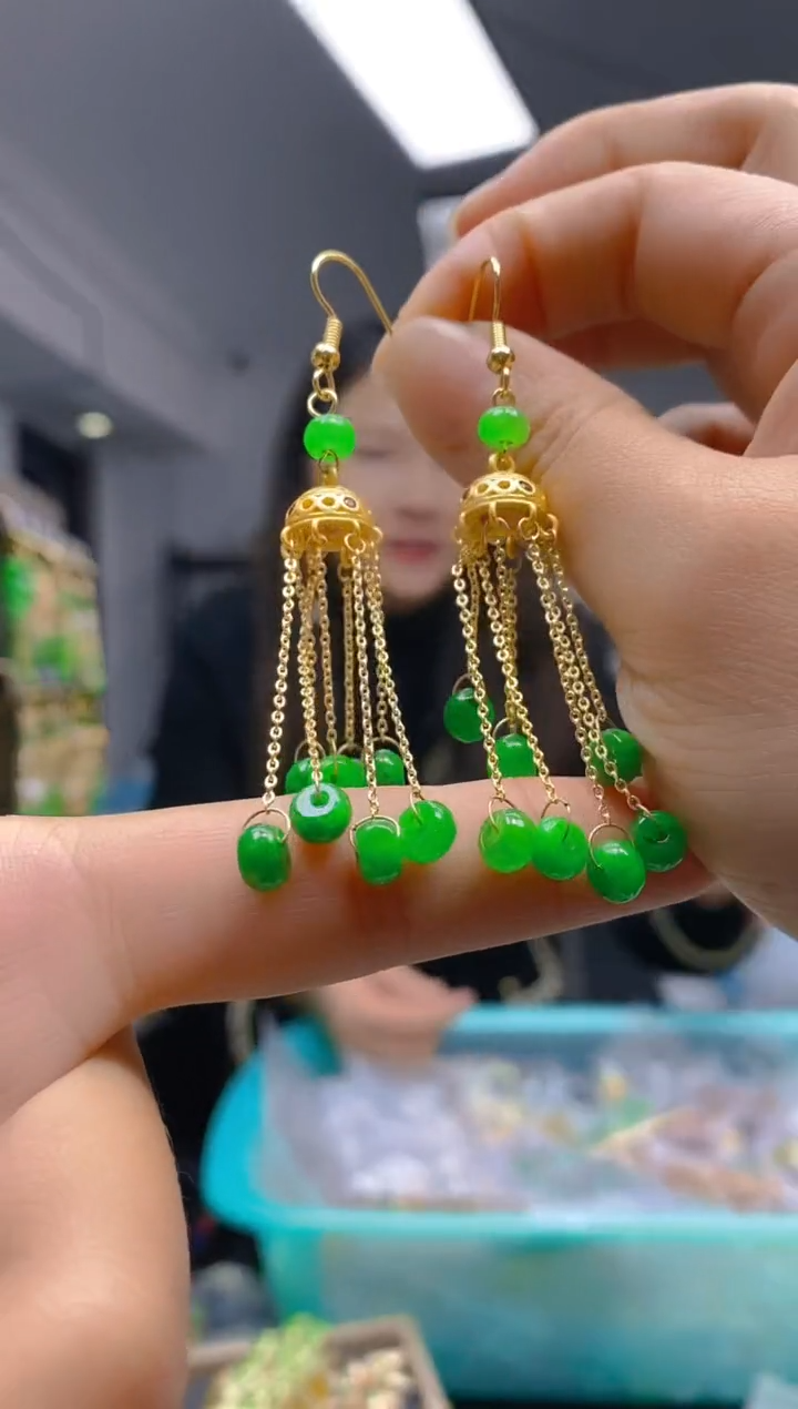【闪购商品】翡翠耳饰合金0501翡翠耳钩