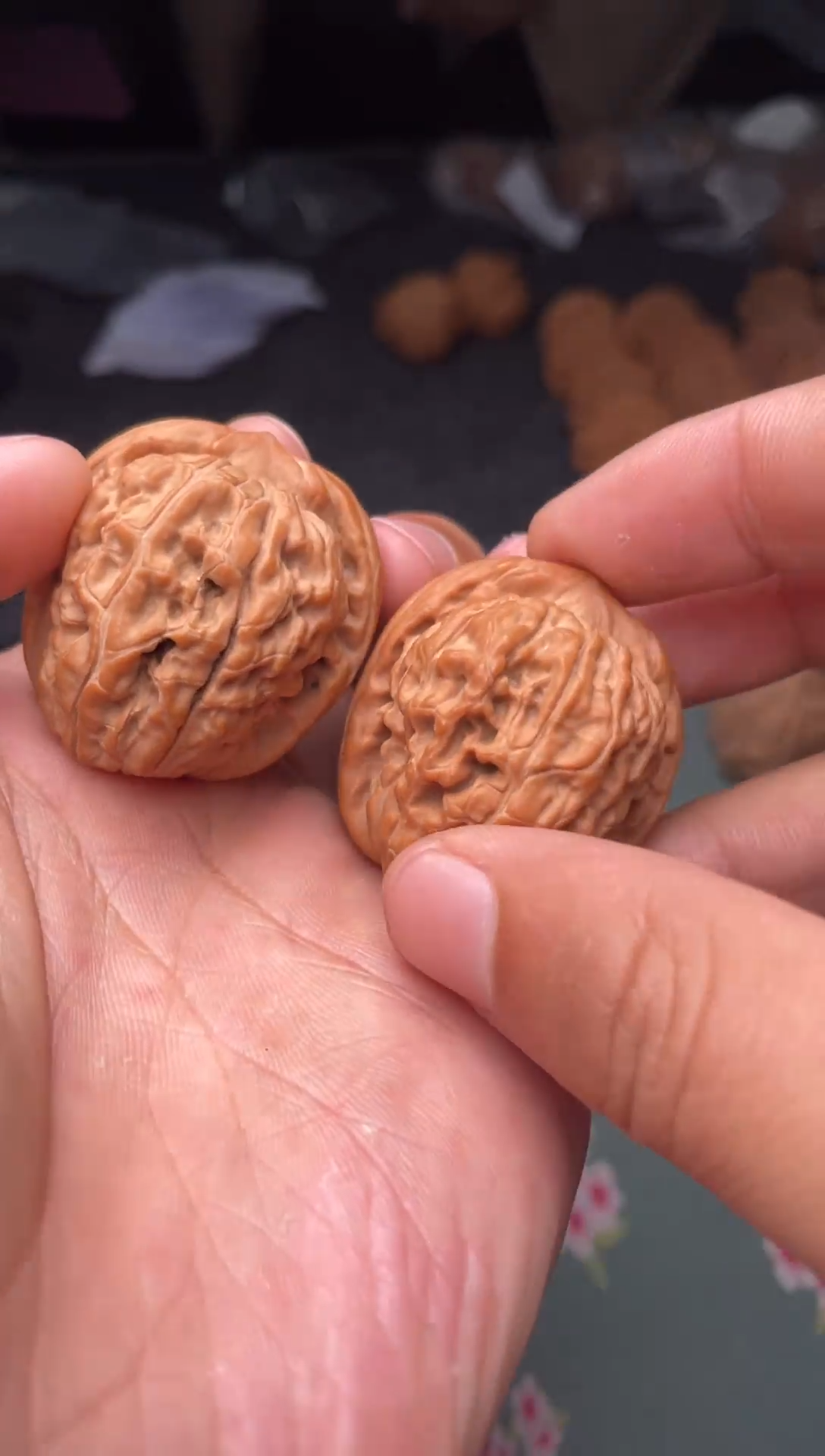 把件文玩核桃a196  莲花 34尺