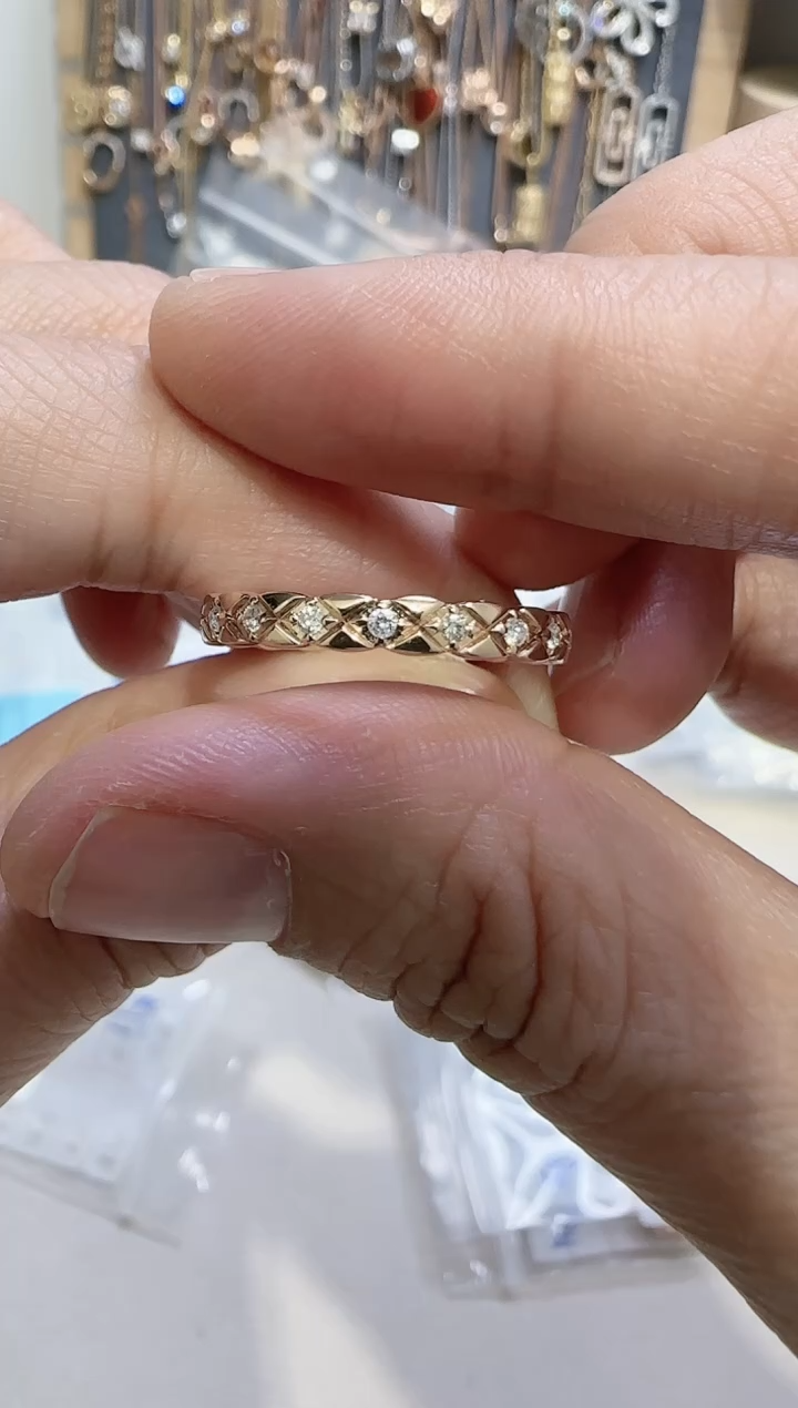 【闪购商品】天然钻石戒指/指环18K金镶嵌戒指12号