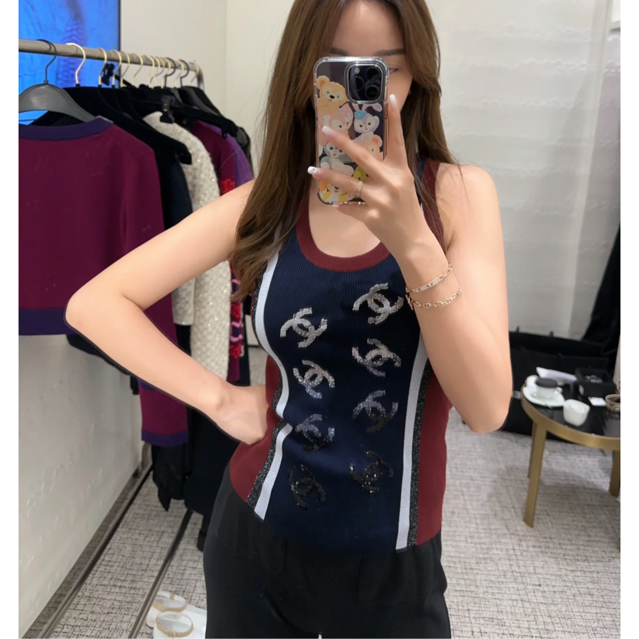 99新 Chanel/香奈儿 23B彩色亮片背心40码 