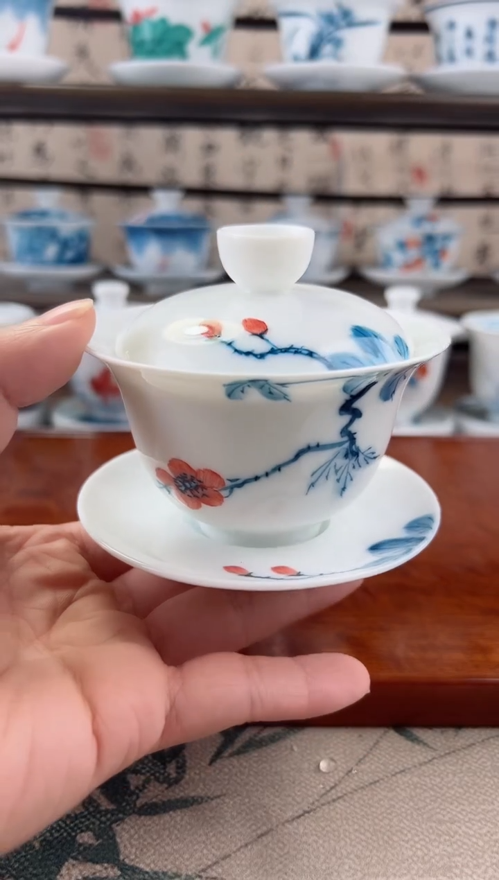 全品山茶花150ml三才盖碗