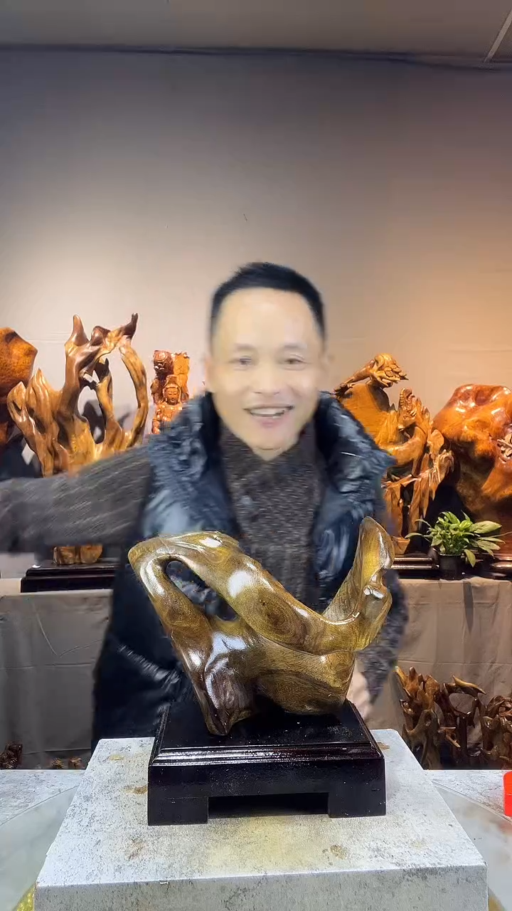 金丝楠蒸**上小叶桢楠随行摆件35
