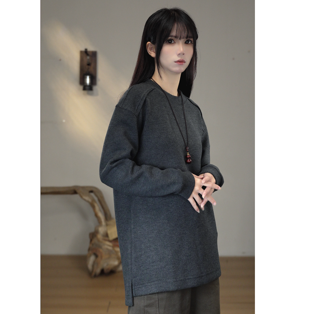 【NM-沐沐】秋冬季男士羊毛百搭圆领针织衫打底