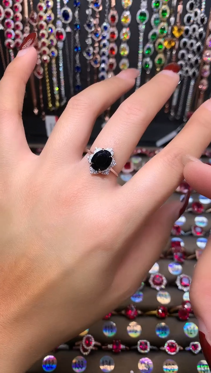 【闪购商品】蓝宝石戒指银S925镶嵌银色