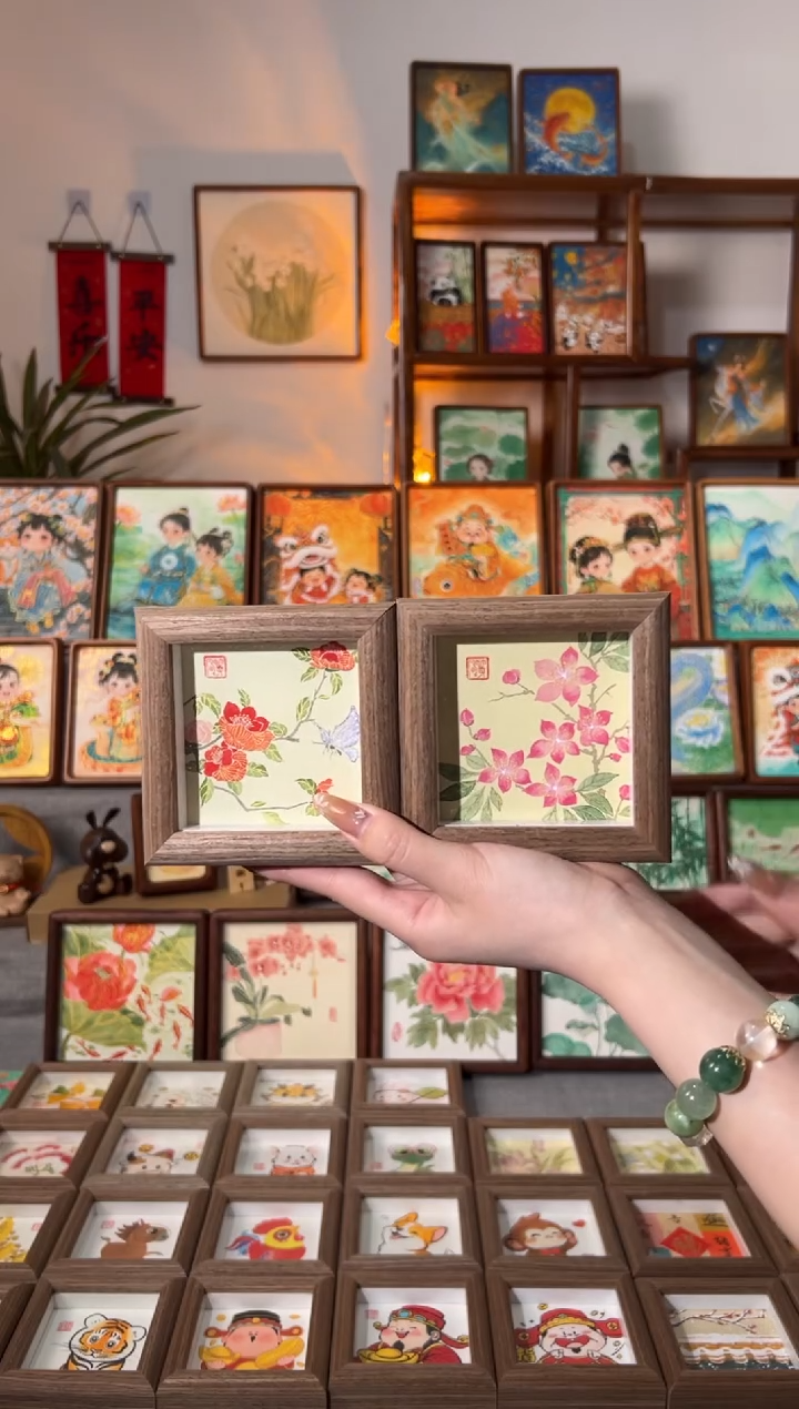 【闪购商品】国画山茶蝴蝶 小桃花 一组11