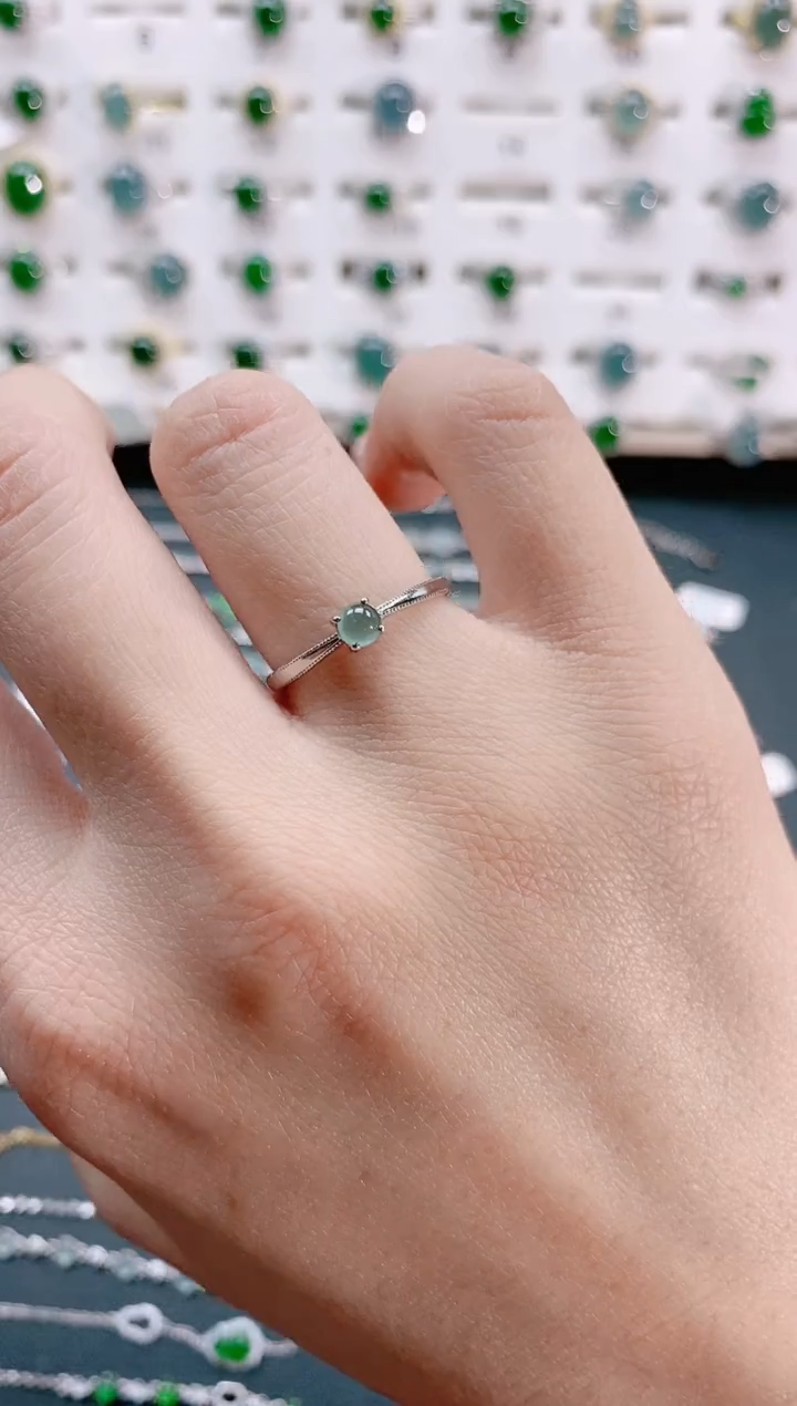 【闪购商品】翡翠戒指银S925镶嵌天然翡翠