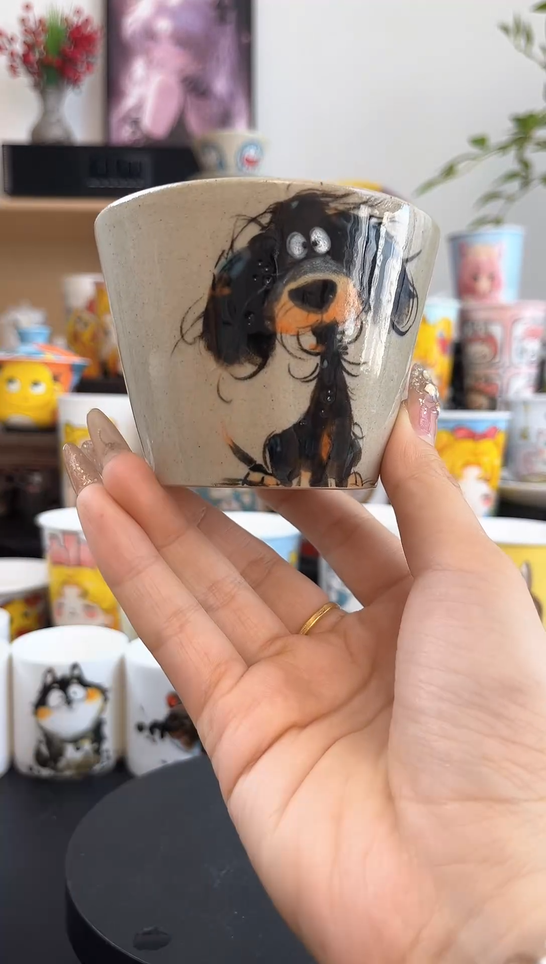 【闪购商品】摆件手工手绘陶瓷小杯杯