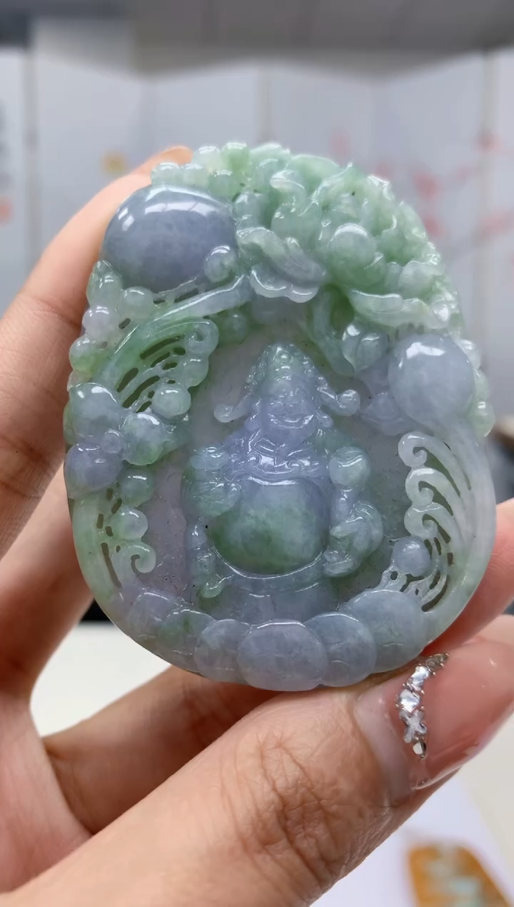 【闪购商品】定制翡翠未镶嵌4917MM-毛货挂件82