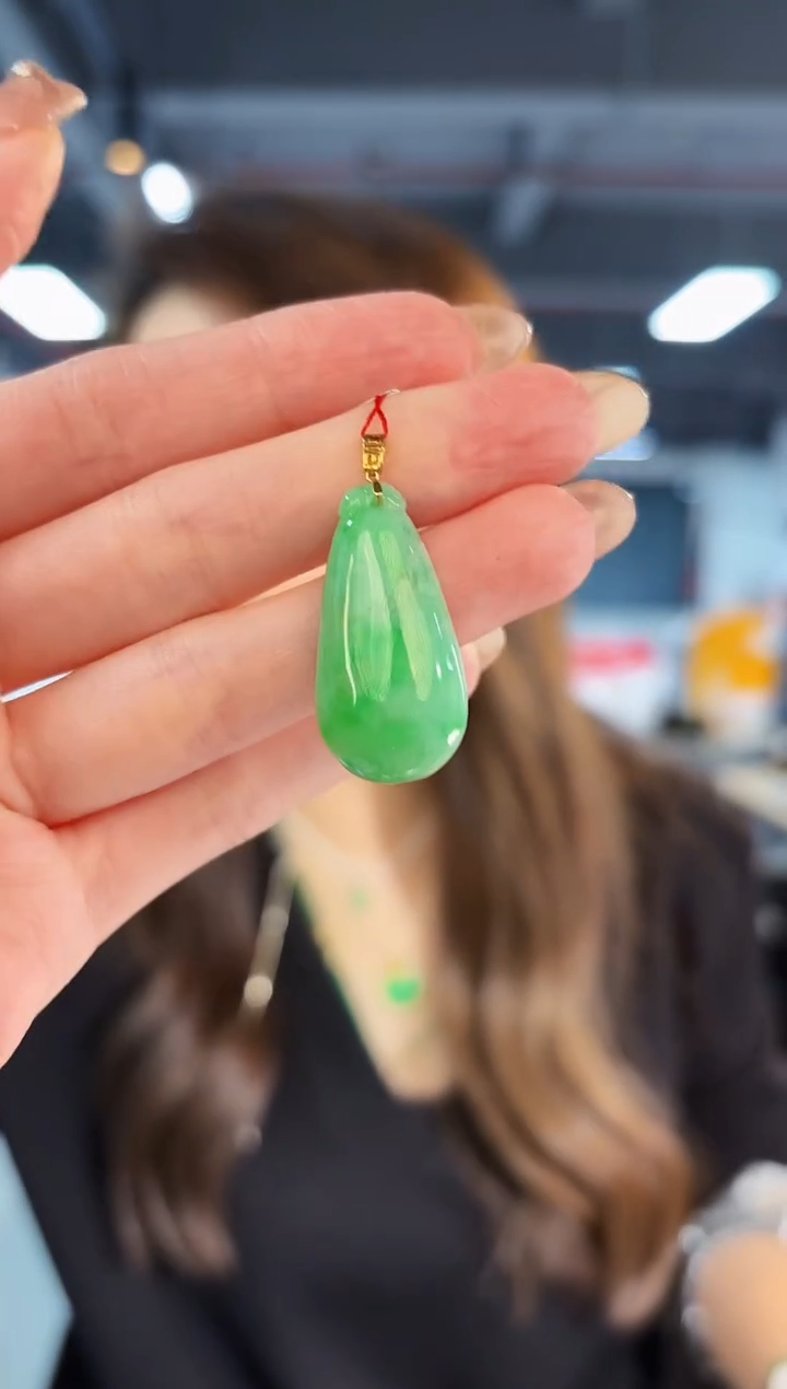 【闪购商品】翡翠颈饰18K金镶嵌缅料A货/支持复检/一件