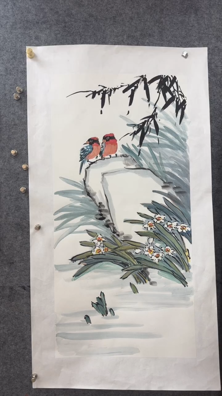 【闪购商品】国画盛祥鲲手绘水仙图