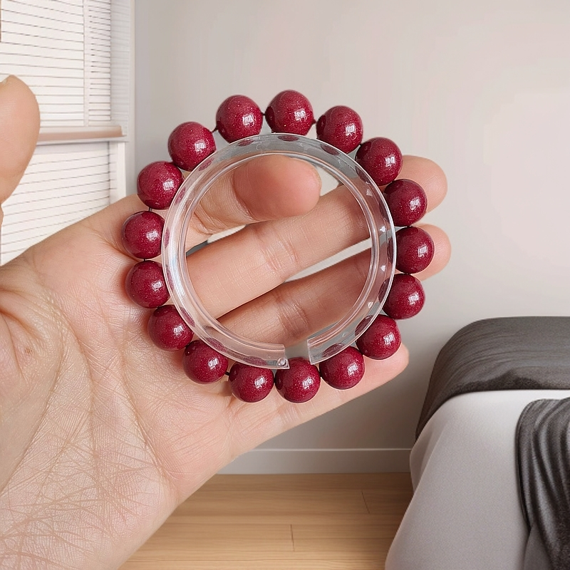 含辰砂工艺品天然朱砂手串约12mm@ZB