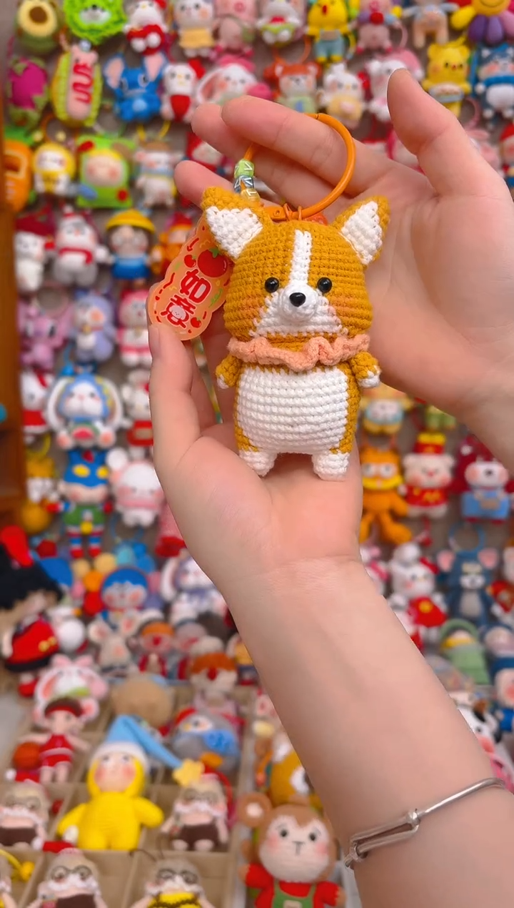 纯手工制作毛线钩织成品柯基