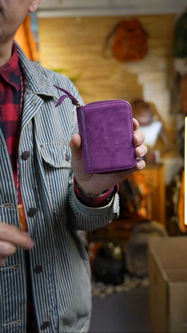 牛皮（革）4051紫色风琴包