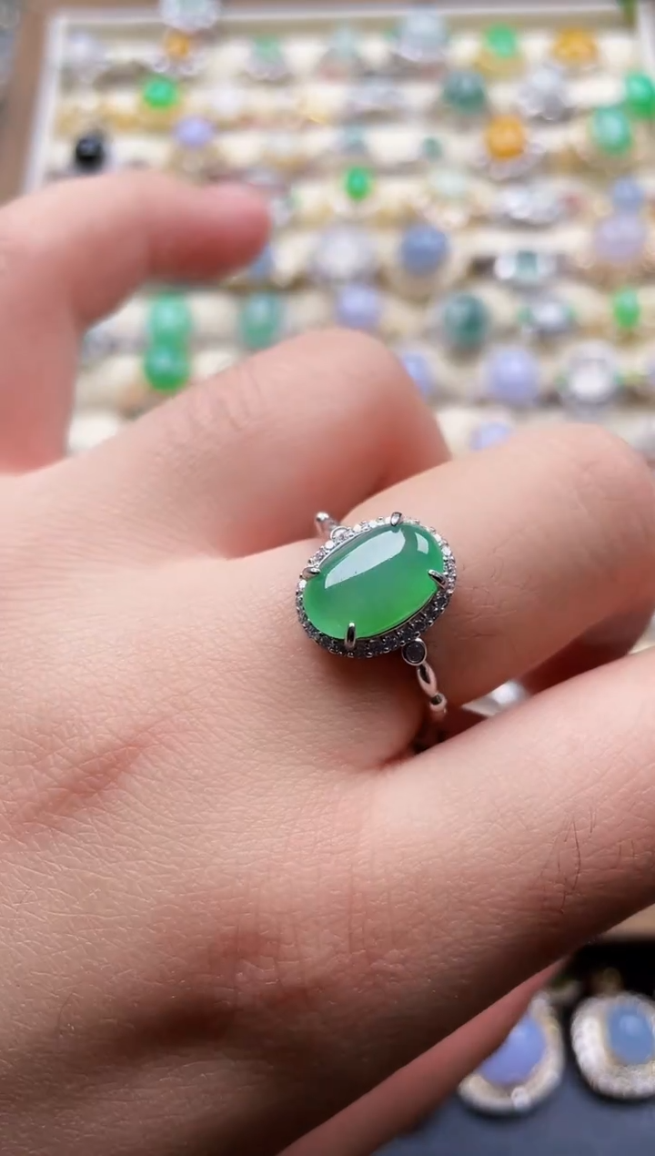 银S925镶嵌戒指翡翠911