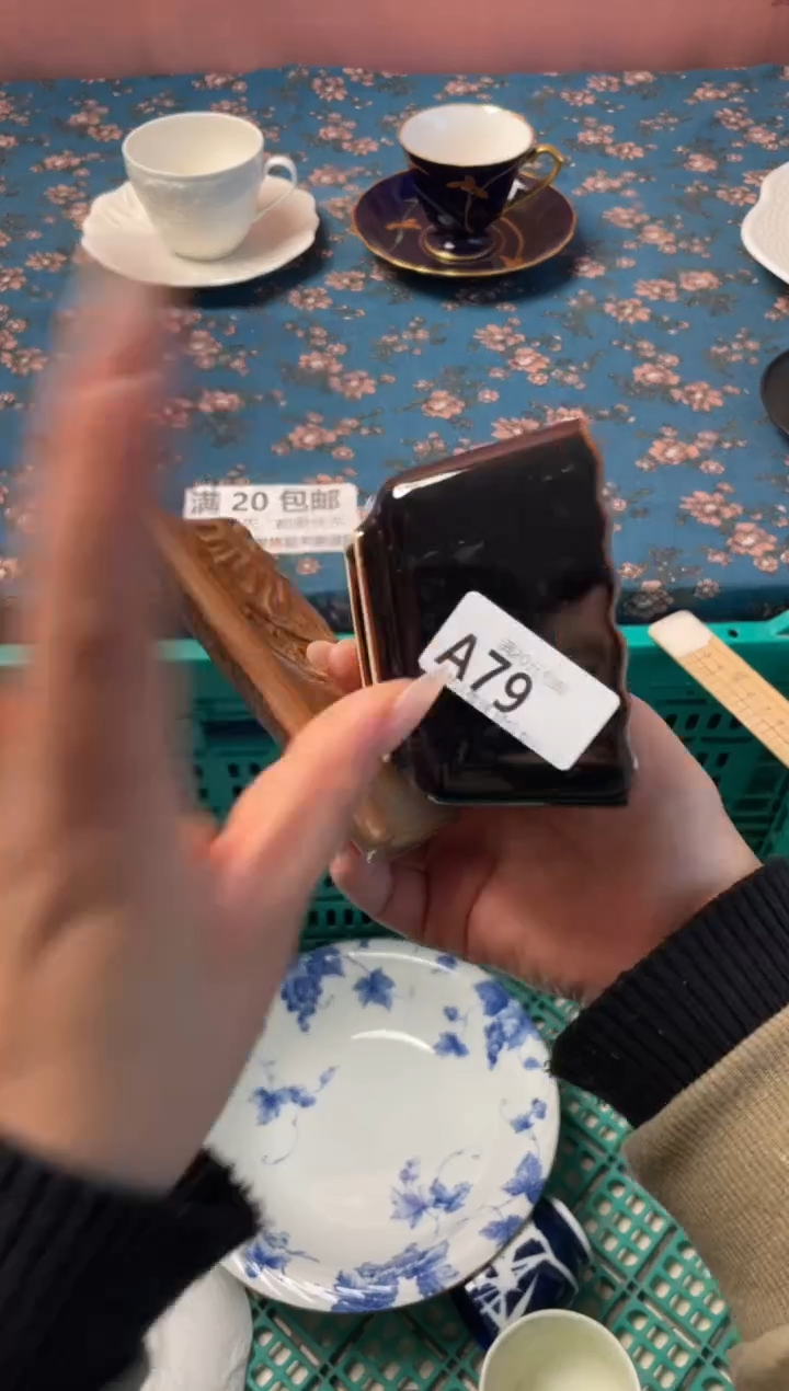 瓷片又*蓝瓷器瓷器A79