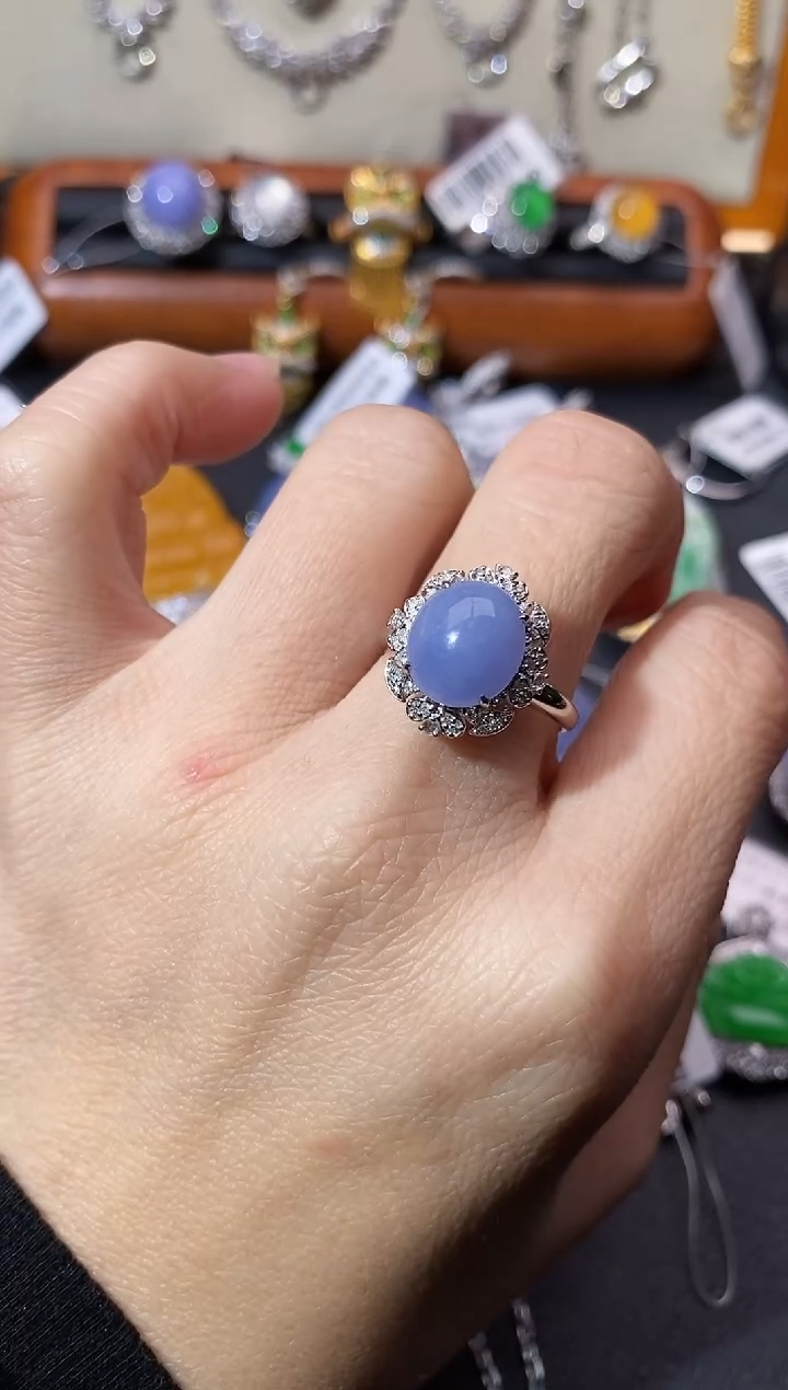 【闪购商品】翡翠戒指18K金镶嵌戒指