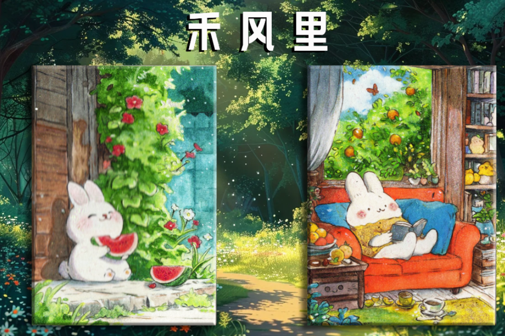 【上新】堆糖工作室-《禾风里》系列手绘卡片