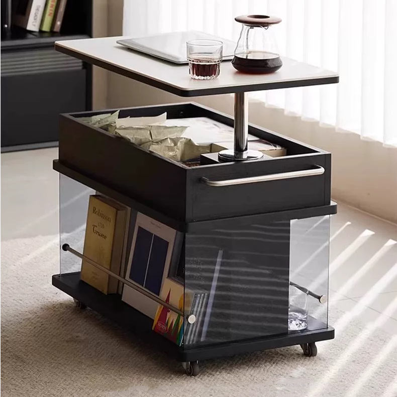 轻奢边几柜可升降移动多功能储物推车现代简约大容量