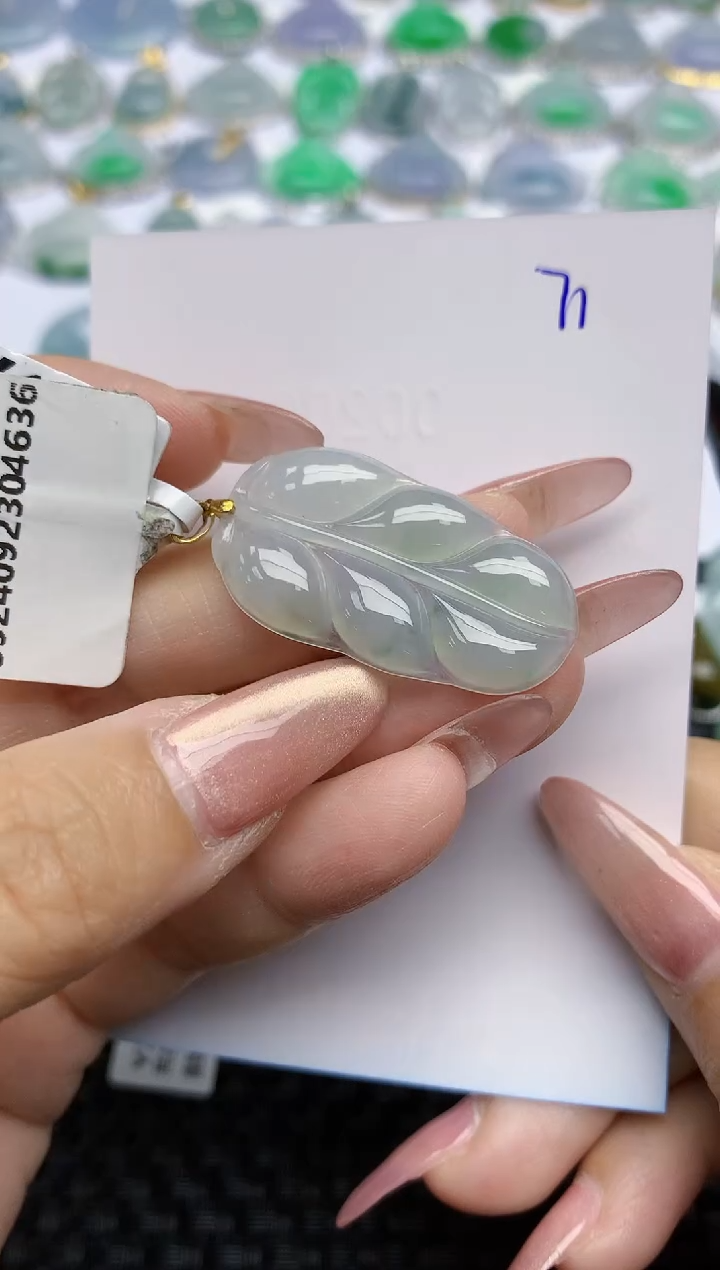 【闪购商品】翡翠颈饰18K金镶嵌天然A货翡翠 71